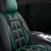 Housses de siège de voiture luxueuses entièrement en similicuir avec support lombaire ergonomique - Convient à la plupart des voitures 5 places, avec noir et surpiqûres rouges