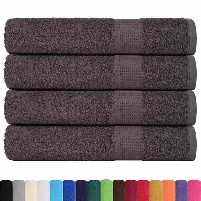 VidaXL Towels 4 Pcs Anthracite 100x200 Cm 360 G/m² 100% Cotton, Beach Towel, Guest Towel, Large Towel 136698