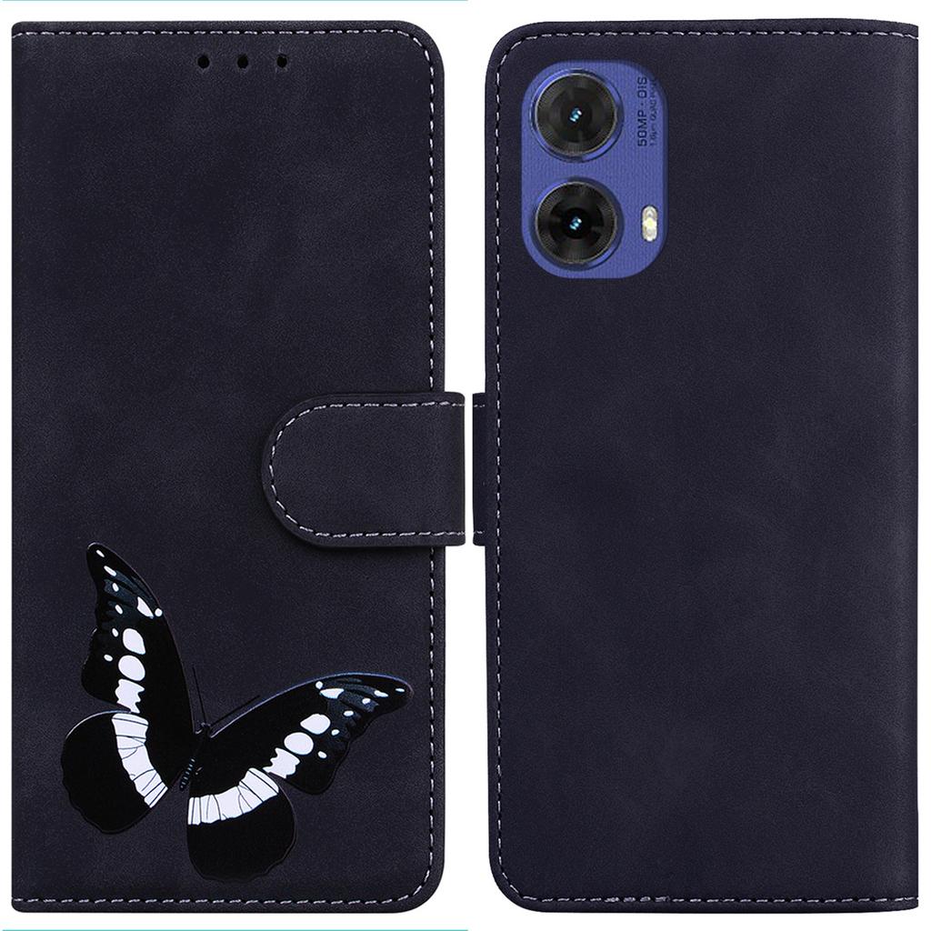 For Motorola Moto G85 5G/S50 Neo 5G Case Butterfly Printed PU Leather Stand Phone Cover