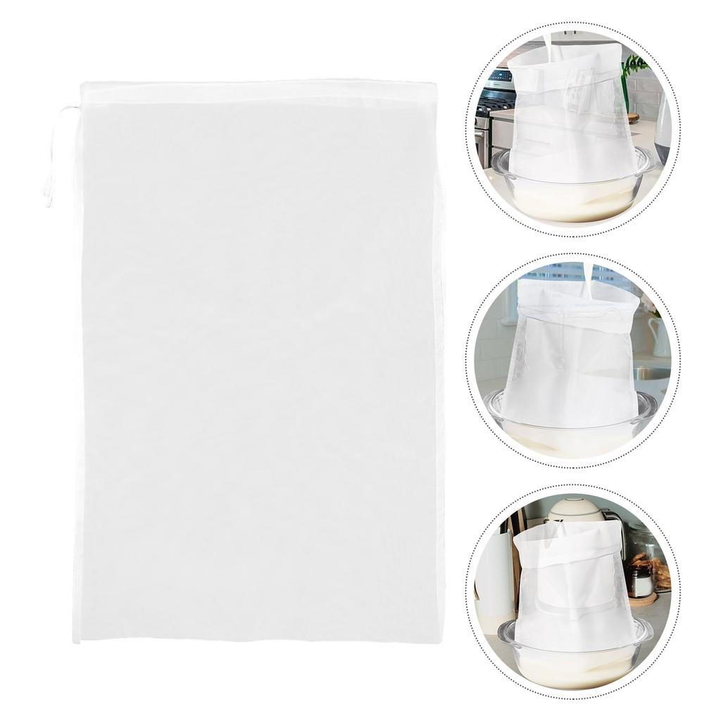 5Pcs Mesh Strainer Bag 80 Mesh Reusable Gauze Filter for Nut Milk Soy Yogurt Juice Cheese Easy Liquid Filtration