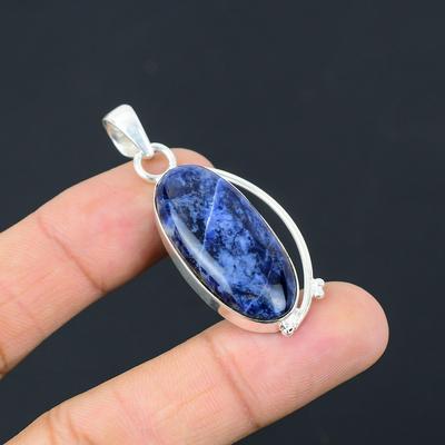 Womens Day Sale Oval Sodalite Gemstone Engagement Wedding New Pendant 925 Silver