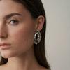 Irregular pleated stud earrings exaggerated earrings fashionable atmosphere design sense earrings