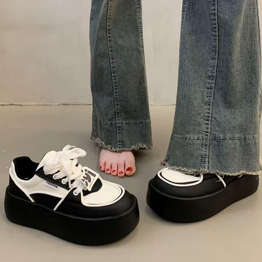 Premium sense versatile heightening thick baseplate shoes women's new spring and autumn leisure sports muffin shoes