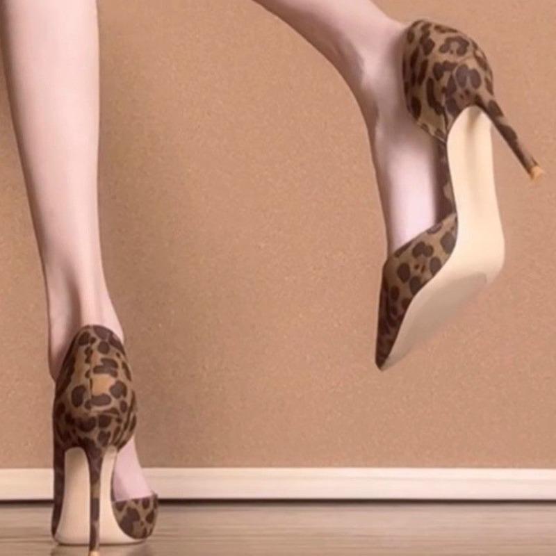Fashion Autumn Sexy Leopard Women Shoes High Heels  Elegant Office Pumps Shoes Women Animal Print Pointed Toe Luxury Singles Shoes