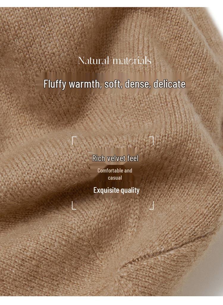 Women's 100% Pure Cashmere Double-Layered Knitted Hat - Autumn/Winter Style