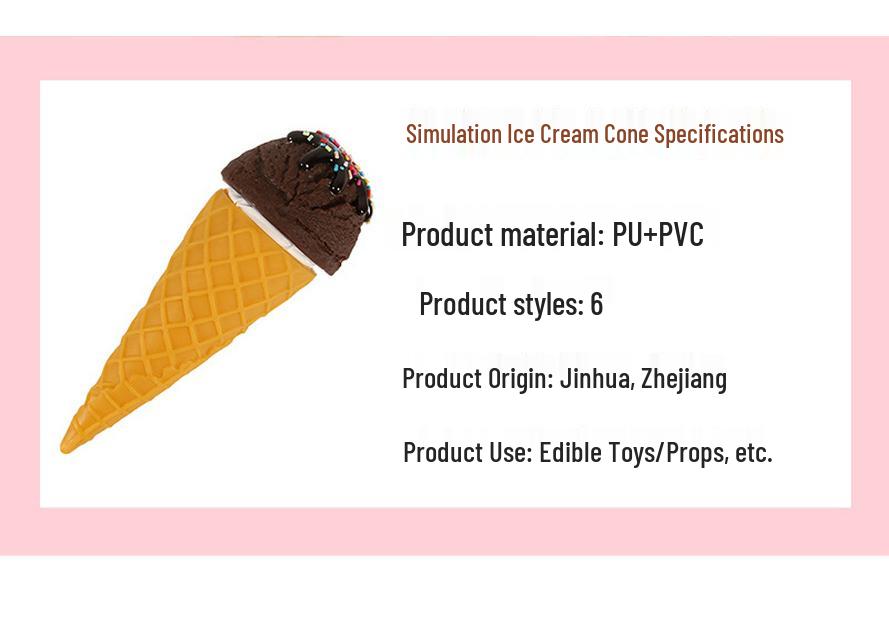 PVC Faux Ice Cream Cone for Display & Play
