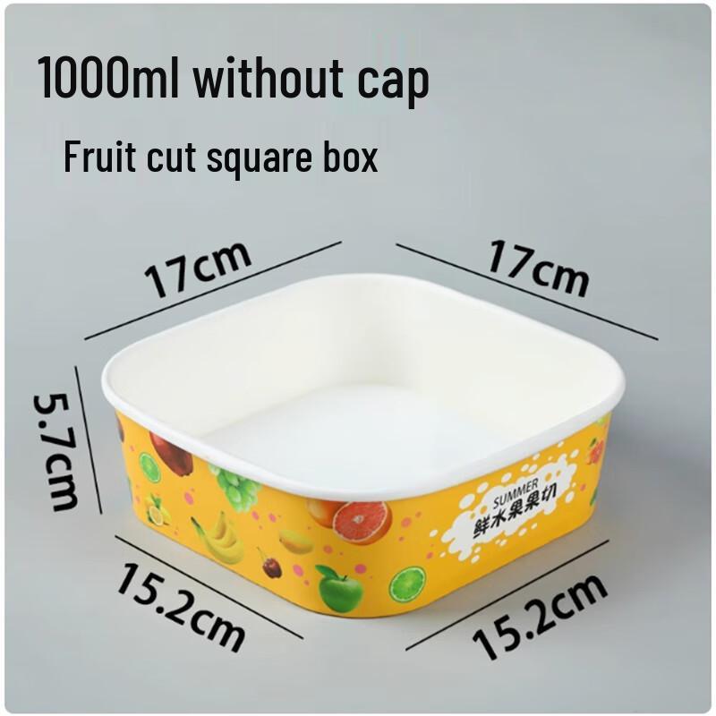 Disposable Square Fruit Container Box (100-Pack)