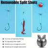 50/100pcs 5 Sizes Fishing Weights Kit Split Shot Sinkers Round Removable Fishing Sinkers