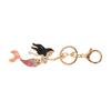 Keychain Pink Cute Cartoon Diamond Mermaid Car Keychain Ladies Bag Decoration Metal Pendant