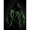 Men 3D Lightning Print Hoodie Casual Sports Knit Sweatshirt With Drawstring Pockets for Spring Autumn Winter