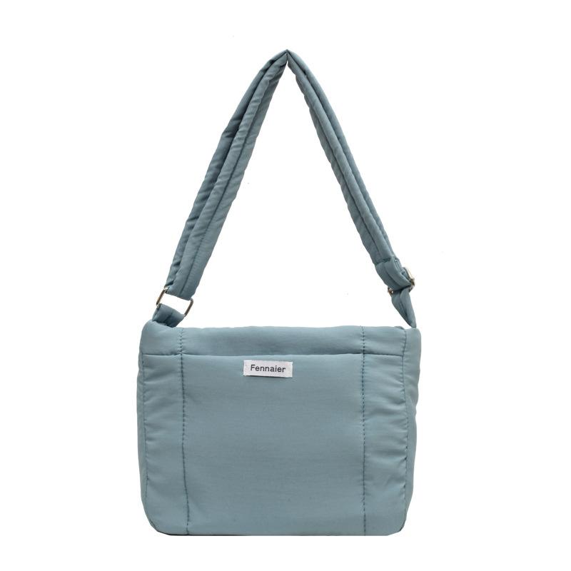 Lightweight Down Cotton Crossbody Bag Student Commuter Unisex Tote Bag Nylon Cloth Shoulder Bag