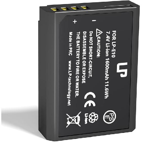 LP LP-E10 Battery Rechargeable, Charger Compatible with Canon EOS Rebel T7, T6, T5, T3, T100, 4000D, 3000D, 2000D, 1500D, 1300D, 1200D, 1100D & More