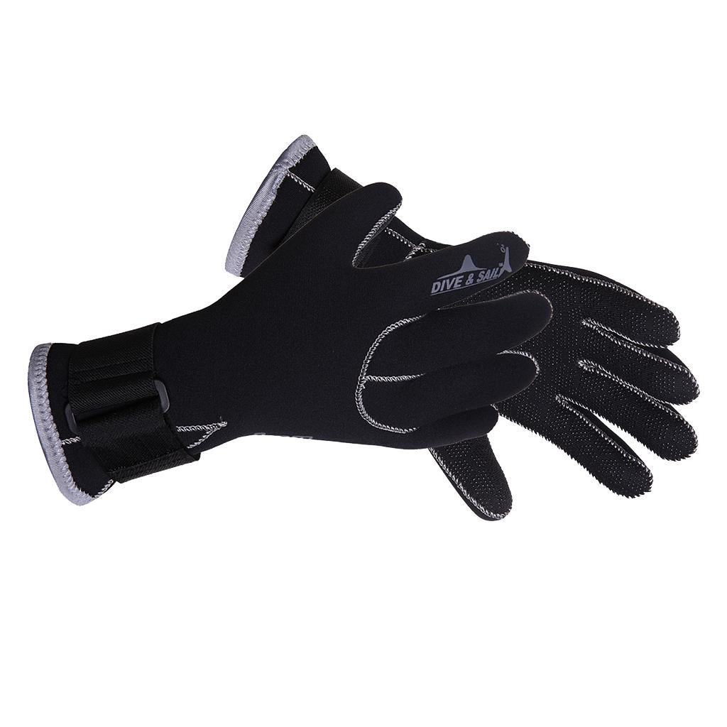 3mm Neoprene Diving Gloves Anti-slip Dive Wetsuit Glove with Long Wrist Strap