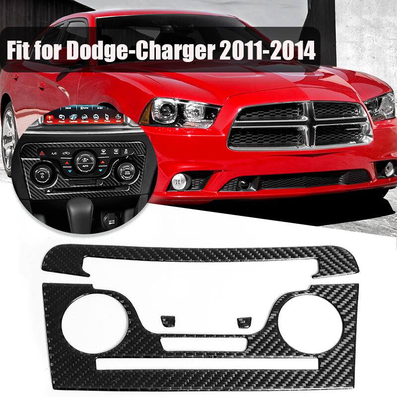 Real Carbon Fiber For Dodge Charger 2011-2014 CD AC Console Interior Trims Cover