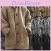 Cardigan con cappuccio lavorato a maglia super accogliente taglie forti da donna, maglione, giacca invernale
