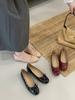 French Shallow Mouth Flat Sole Single Shoe Women's Summer 2025 New Bow Soft Sole Inner Height Increase Ballet Women's Shoes with Skirt