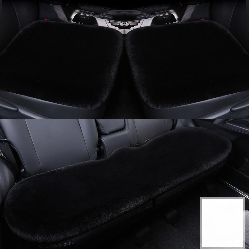 1 шт. Утолщенная зимняя плюшевая подушка на сиденье автомобиля, Теплая подушка на сиденье, Подушка на сиденье для офиса thickened square pad чёрный