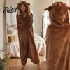 Atmungsaktige Plüschdecke zum Umwickeln, Tragbarer Hoodie, Niedliches Tier-Kapuzenumhang für Damen, Weiches Cape Gemütliches Faultier Hochlandrind Pinguin für Cosplay, Heim-Loungewear