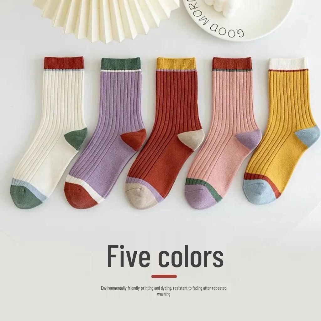 Korean Style Bowknot Ladies Mid-Calf Piled Socks for Autumn and Winter