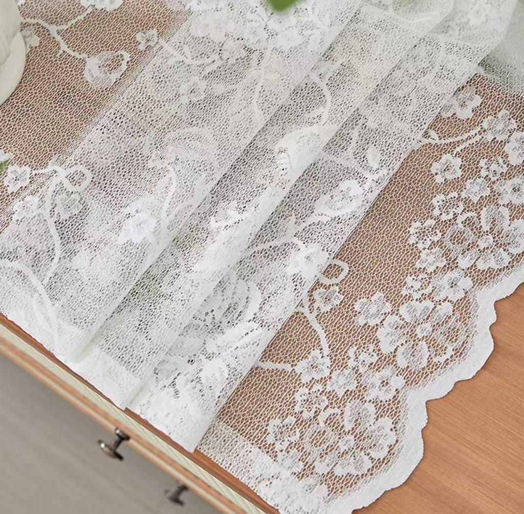 2026 Rose Spitze Welle Blickdichter Vorhang für Wohnzimmer, Balkon und Schlafzimmer
