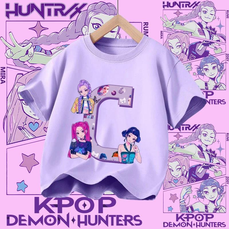 Summer Short-Sleeve Casual Top New K-pop Demon Hunter Children's T-Shirt Girls' Sweatshirt