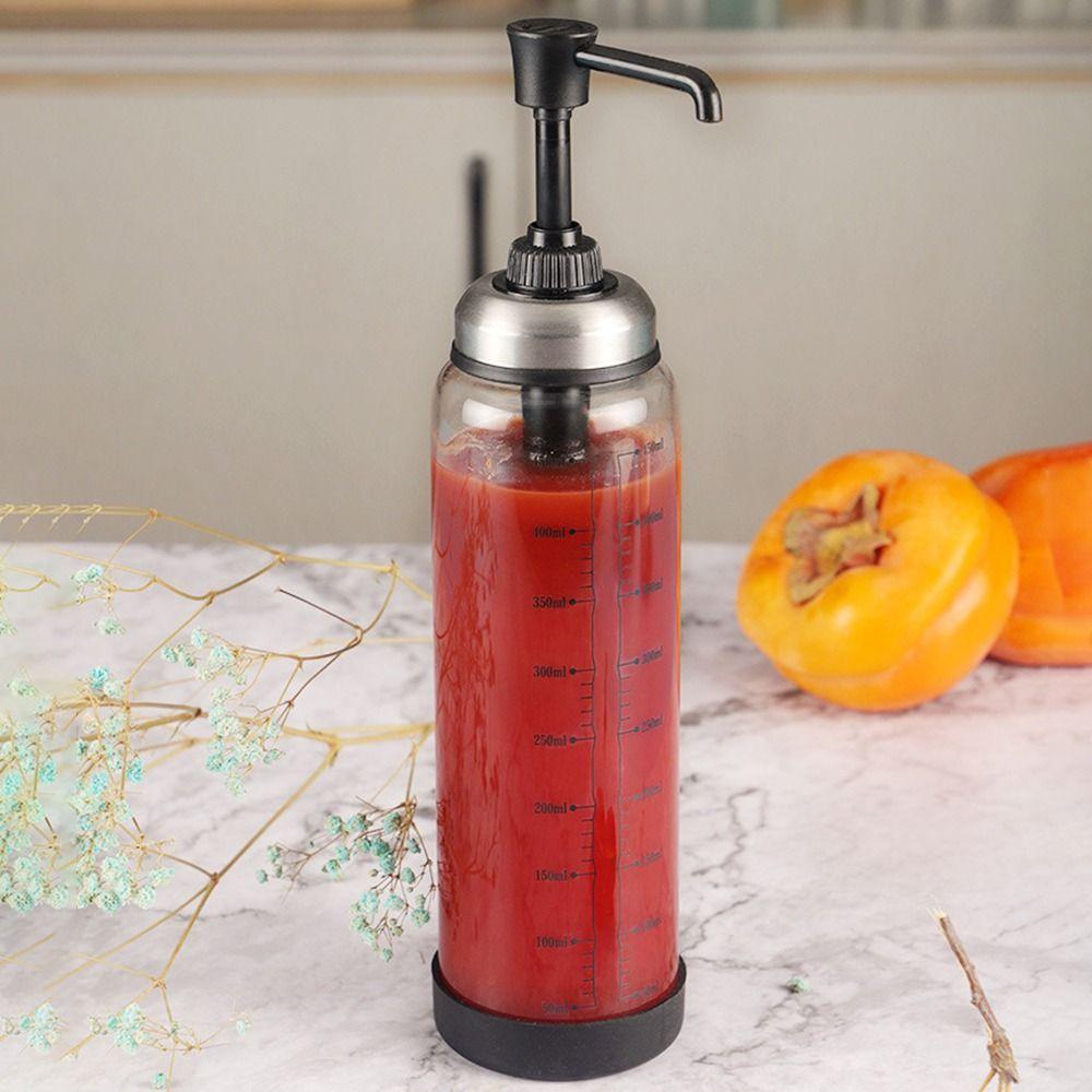 

300ml/450ml Sticky Sauce Pump Bottle Leak-Proof Cooking Oil Bottle Sauce Press Bottle Ketchup