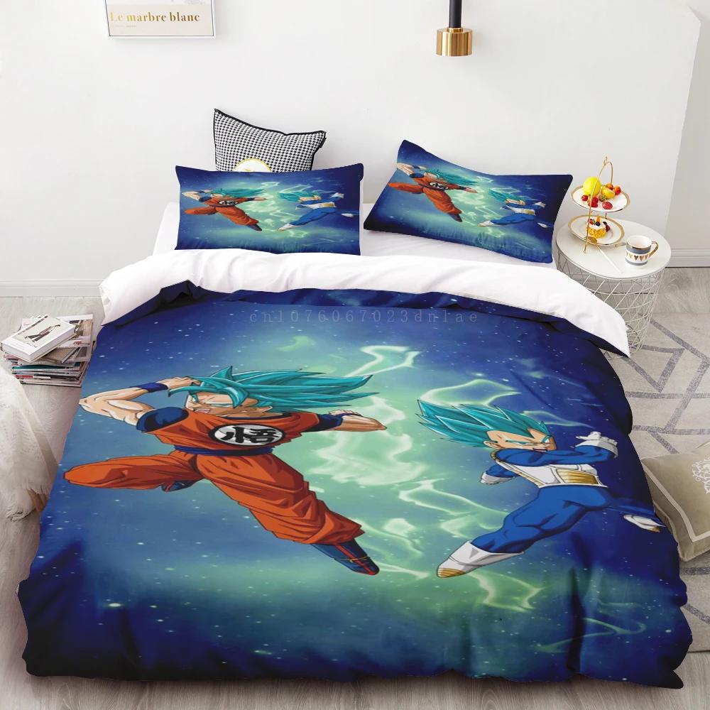 

Goku Dragons BalZ Soft Duvet Cover Set Super Saiyan Beding Set Comfortable Quilt Cover for Children Tens Best Gifts Quen King Bedrom Decor 120*200cm Single