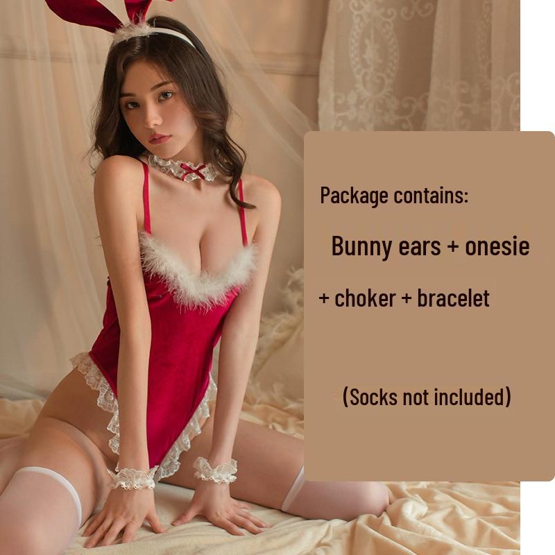 Yi Yue Christmas Bunny Girl Lingerie Set - Open Crotch Temptation, Style 8478.