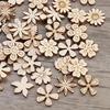 100pcs/bag Home Decoration Hanging Ornament Accessory Painting Scrapbooking Craft Wooden DIY Plant Flower Shape Handmade