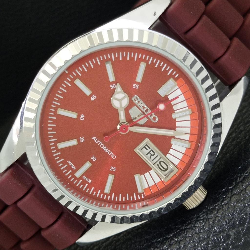 

AUTOMATIC VINTAGE REFURBISHED SEIKO 5 6309A JAPAN MENS RED DIAL WATCH a440834-4 Sk-a440834