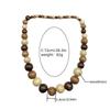 Bohemian Stijl Ronde Houten Kralen Pullover Ketting met Artistieke Retro Versieringen