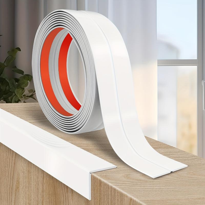 1Roll Self Adhesive Wall Corner Protector Flexible Peel and Stick Caulk Strip 3m L Shape Corner Moulding Trim Inside Outside