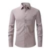 Men's Business Casual Long-Sleeved Shirt with Four-Sided Stretch and Anti-Wrinkle Fabric