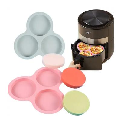 Moule à Oeufs en Silicone pour Friteuse à Air Réutilisable Antiadhésif Plateau Vapeur pour Oeufs pour Friteuse à Air Moule à Gâteau Accessoires de Cuisine pour Cuisson