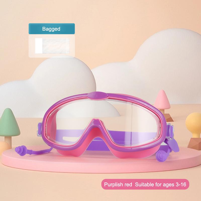Children's Goggles Boys' Waterproof And Anti-fog HD Swimming Glasses Girls' Big Box Swimming Goggles Set Kids