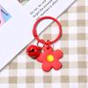 Pequeno chaveiro de flor de doce para mulheres, menina, sino, chaveiro de carro, bolsa, pingente, joias de festa