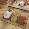 1Pcs Cute Cat Feeding Mat Waterproof Spill-Resistant Pet Food Bowl Placemat Easy Clean Tabby Design Indoor Pet Accessories