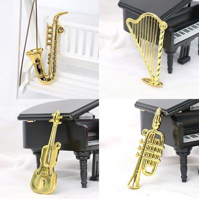 5/10/20PCS Gold Color Musical Instrument Ornament DIY Decorative Materials Festival Christmas Tree Landscape Arranging Props ZYF