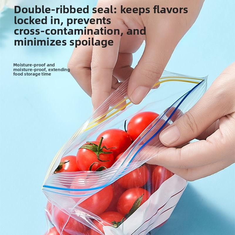 Fresh-keeping Bag Food - Household Thickened Food-grade Sealed Double-strand Sealing Bag - Food Portioning Bag - Refrigerator Freezing