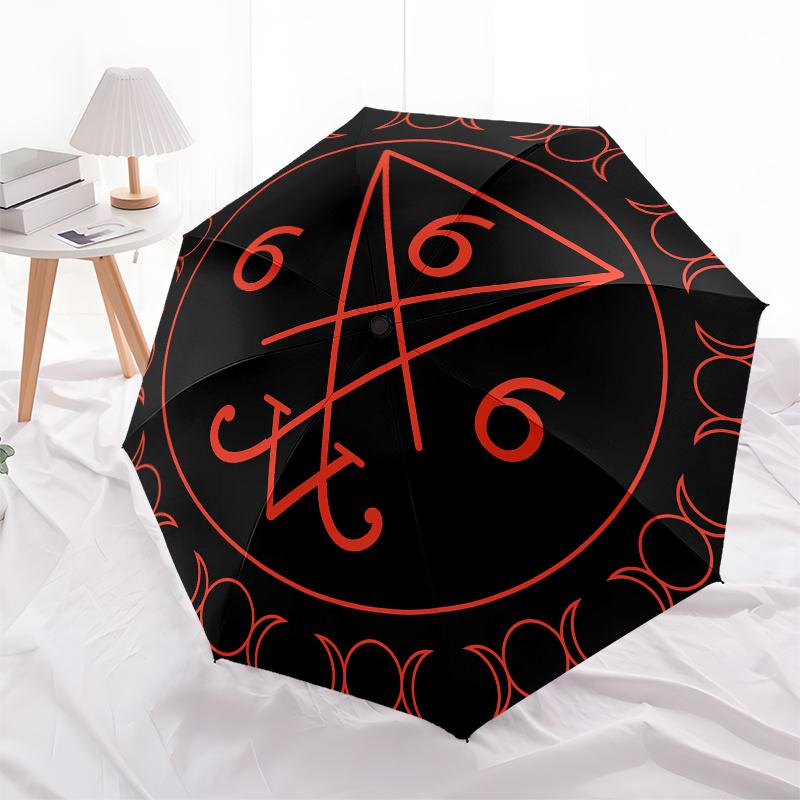 Sixth Seal Symbol Sticker - Mystic Design for Your GearUmbrella, Portable 3-Fold Compact Umbrella,Christmas Gift ES512