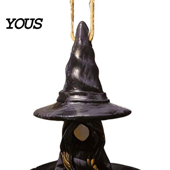 Witch Shaped Bird Feeder Meditating Feeder, Outdoor Hanging Waterproof Resin for Garden Decoration Spooky