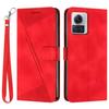 Leather Cover for Motorola Moto X30 Pro 5G/Edge 30 Ultra 5G,Triangle Imprint Wallet Stand Anti-drop Phone Case with Strap