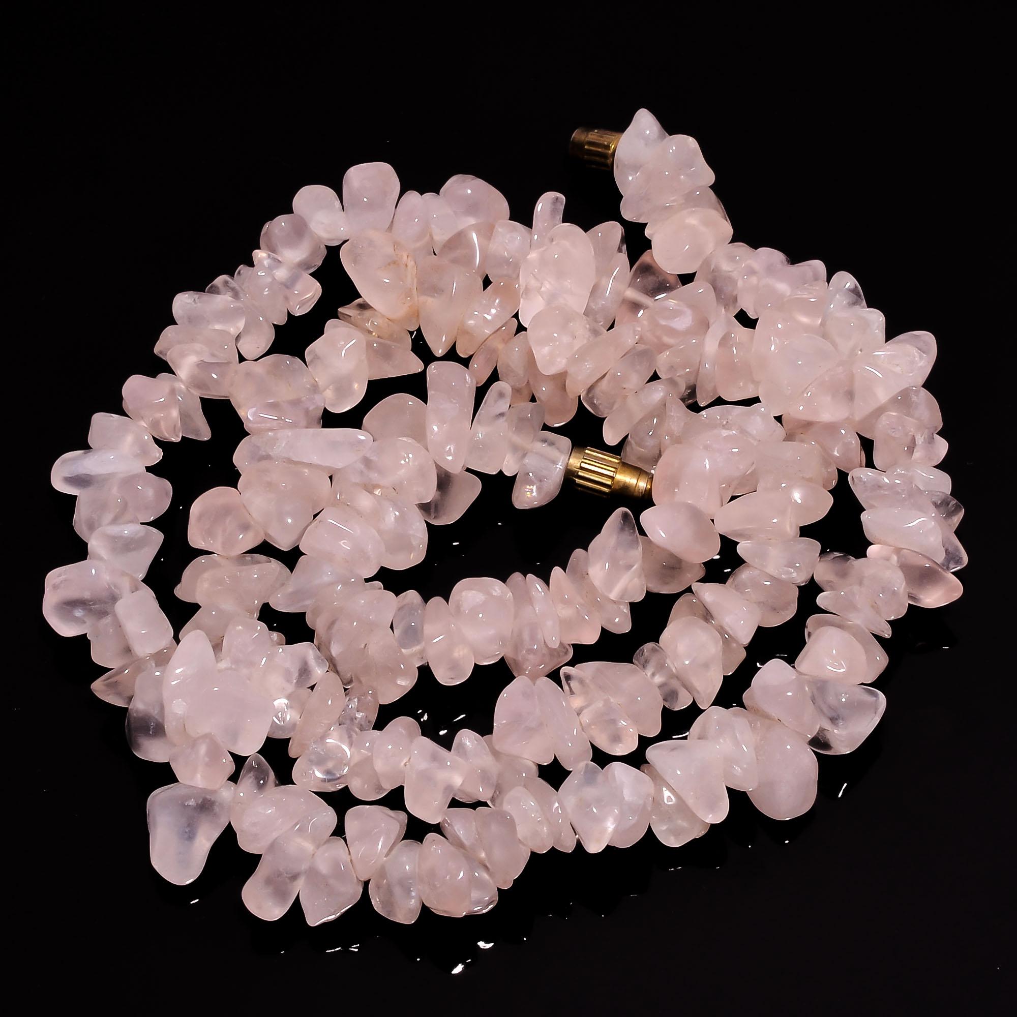 

Натуральный Розовый Кварц Необработанный Гладкие Бусины Ожерелье 6-11 мм 17 UB-8430 UB-8430