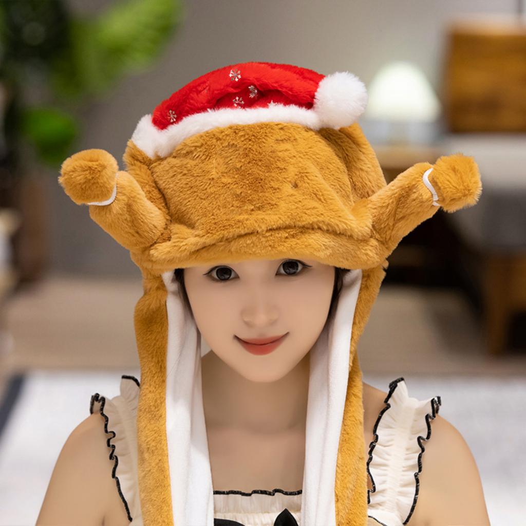 A Cute Christmas Plush Hat With Ears That Move When Squeezed
