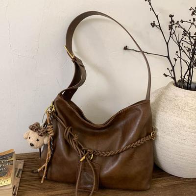 Large-capacity Retro Bag, Fashionable High Appearance Level Tote Bag, Texture Casual Single-shoulder Bag