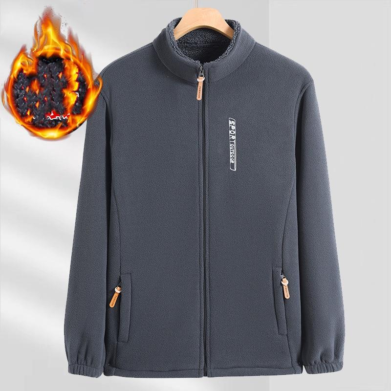 Winter Thicken Polar Fleece Jacket Warmth Windproof Full Zip Up Coat Zipper Pockets Outdoors Plus Size Jackets Outwear