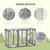 71" Outdoor Wooden Cat House with Three Platforms, Large Door, Water-Resistant Roof, for Multiple Cats, Grey