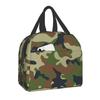 Military Camo Insulated Lunch Bag for Women Waterproof Army Camouflage Cooler Thermal Lunch Tote Office Picnic Food Bento Box