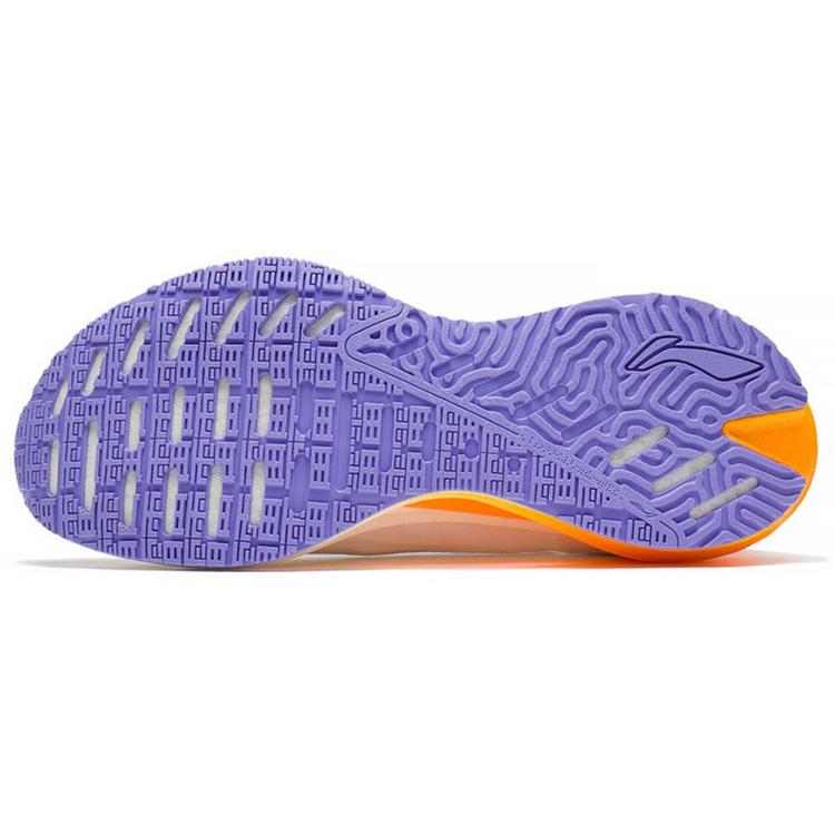 Li Ning Shadow Essential Rutschfeste und atmungsaktive Niedrig geschnittene Laufschuhe Damen Weiß Orange ARRS004-1