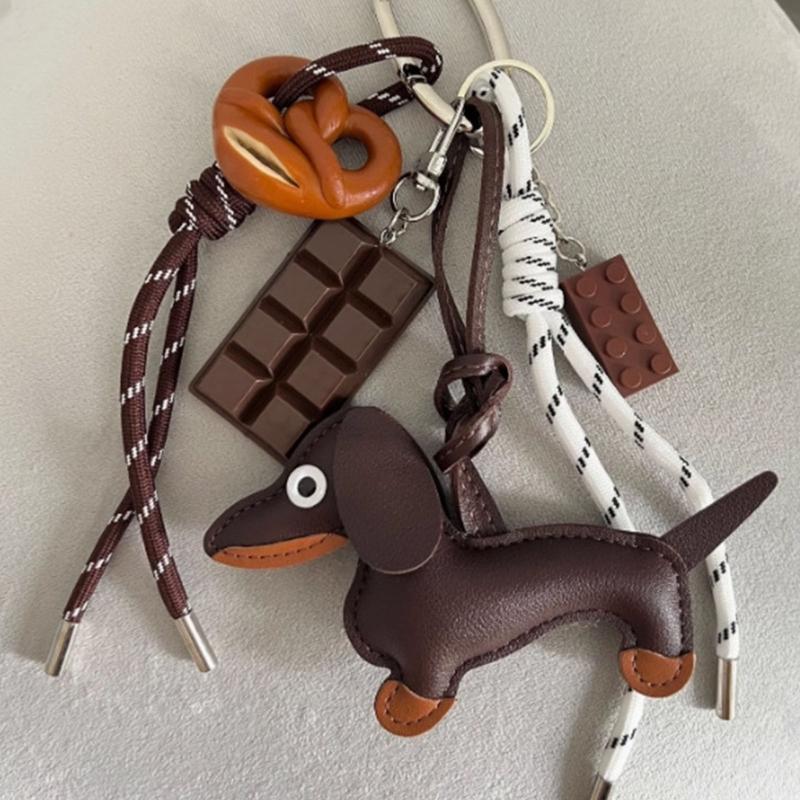Stylish Dachshund Keychain Pendant Purse Charm For Keys Multipurpose Bag Decoration Feature Alloy Fastener Accent